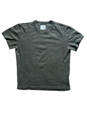 Buck Mason Field-Spec Heavyweight Crew Neck T-Shirt - Olive Green